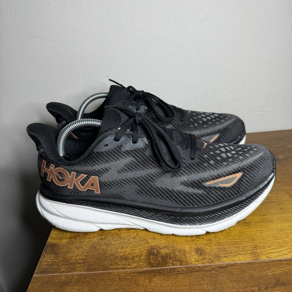 Hoka One One Clifton 9 Running Shoes Women's Size 10 D Wide Black